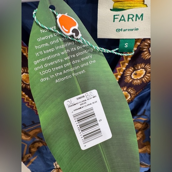 Farm Rio: Blue Ornament Floral Midi Dress - Picture 8 of 10